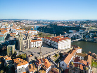 Aerial view of Sé do Porto (Cathedral) at Porto, Portugal