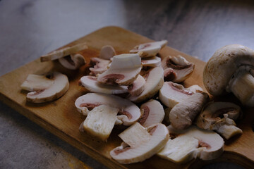 mushrooms on a table