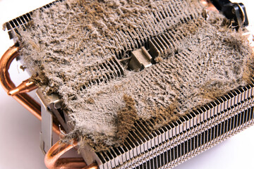 Dust on the fan in the computer