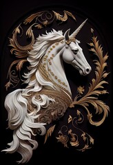 Unicorn Head Tapestry - Generative AI