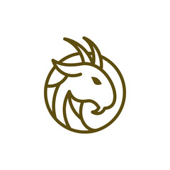 goat head line modern creative logo design