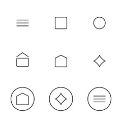 vector collection of simple line home icon design