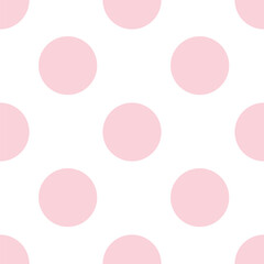 Pink and white seamless polka dot pattern vector