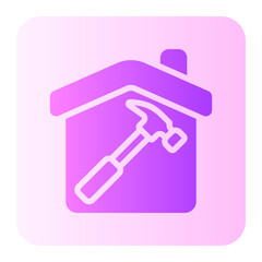 house repair gradient icon