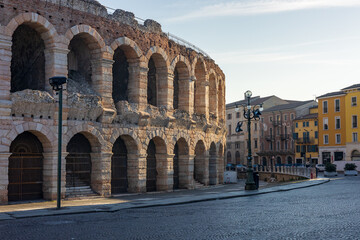 View of  Roman amphitheater - Arena di Verona, Verona,  Italy