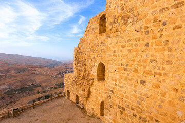 Al Karak or Kerak, Jordan Medieval Crusaders Castle ruins in the center of the city