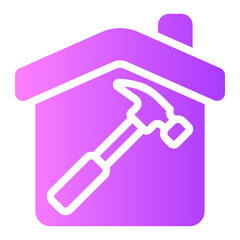 house repair gradient icon