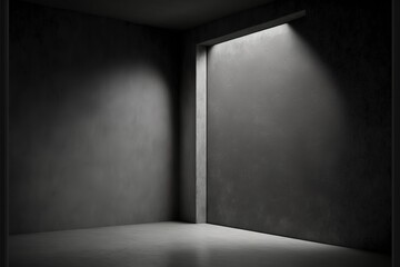 Empty dark abstract old cement wall and gradient studio room interior texture for display products wall background
