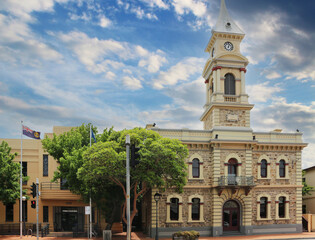 Former town hall in Port Adelaide built in the 19th century (South Australia) - obrazy, fototapety, plakaty
