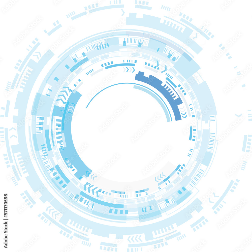 Poster abstract blue computer technology background with circuit board and circle tech.illustration for ele