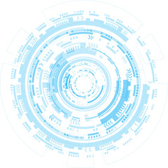 Abstract blue computer technology background with circuit board and  circle tech.illustration for elements
