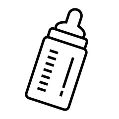 Scaled baby bottle icon. Parenting. Vector.