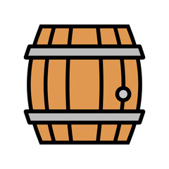 Wooden barrel icon. Wine and beer wood barrel. Vector.