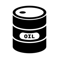 Liquid fuel drum silhouette icon. Fuel storage. Vector.