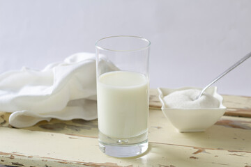Glass of fresh milk