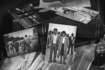 Photo album old family values, concept of old school style, Nostalgia photos