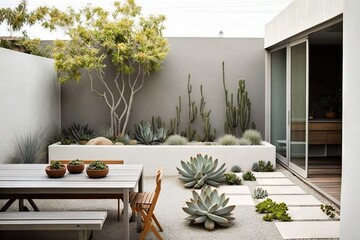 Minimalist Home Garden Concept Design C. Generative AI.