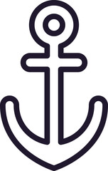 Anchor line icon on white background