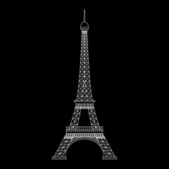 Eiffel tower. Paris symbol or icon. France travel design. French landmark desgn. Vector illustration.