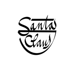 Signature of Santa Claus. New Year's autograph for a gift or postcard. Vector illustration