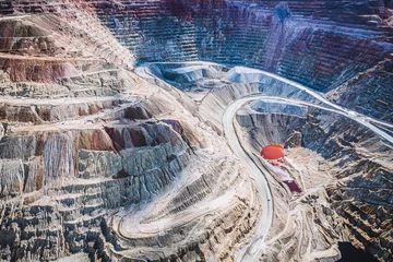 Aluminium Prints United States Aerial view of Santa Rita strip copper mine near Silver City, NM