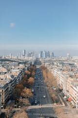 View of the Paris skyline from the top of a memorial