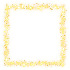 Golden luxury frame with transparent background