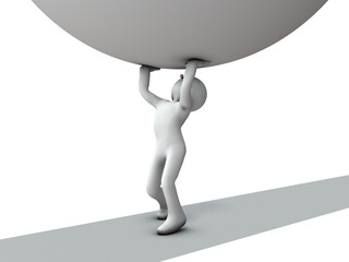 重圧に耐えるキャラクター
