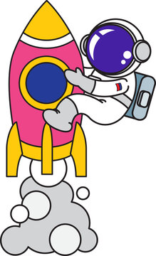 Cute Astronaut Cartoon , illustration