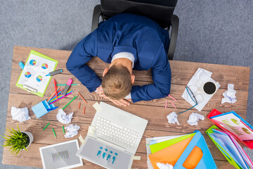 Overworked businessman