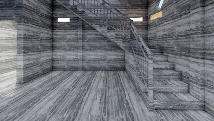 room with stair liminal space