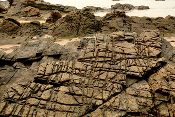 a pattern carved on a rock