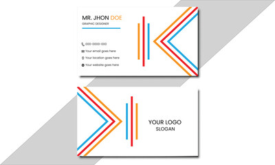 Modern Business Card ,creative  & modern name card, Personal visiting card with company logo. Vector illustration.