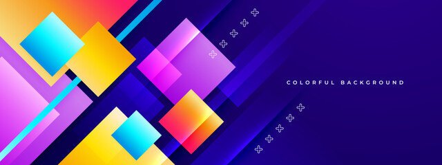 Abstract blue purple background with geometric panel
