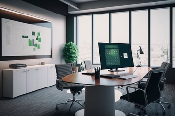 Modern Corporate Conference Room with Whiteboards and Technology