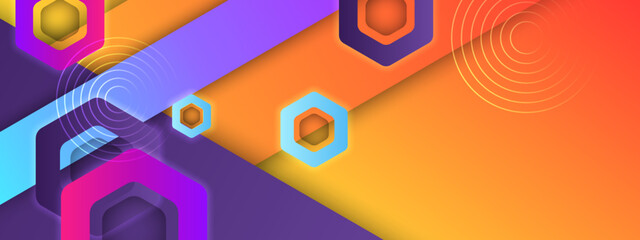 Orange abstract banner background