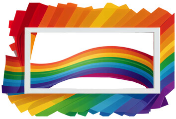 vector illustration of rainbow border frame isolate with emptyspace