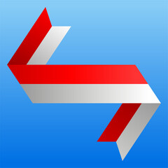 Indonesian flag banner icon vector illustration. Banner Indonesia vector design element. Abstract Indonesian banner flag vector graphic resource