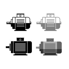Electric motor icon set, vector illustration