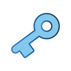 Key icon illustration. icon related to security. Lineal color icon style. Simple vector design editable