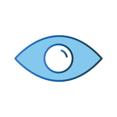 Monitoring icon illustration. eye icon. icon related to security. Lineal color icon style. Simple vector design editable