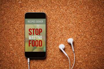 Stop wasting food app design on a mobile phone screen. - 571183528