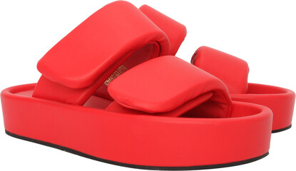 red sandals  isolated on transparent or white background, png	