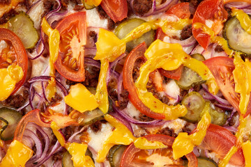 pizza on the wooden background