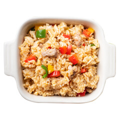 Asian fried rice with vegetables and pork
