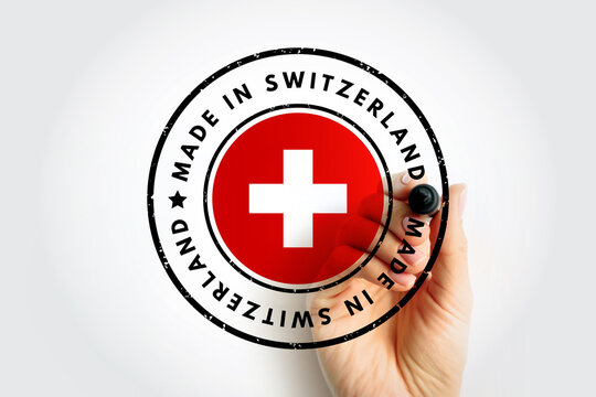Flag of Switzerland (A) and symbol of the Red Cross (B). The design of