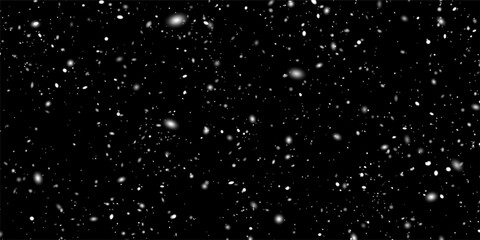 Winter snow on black background. Vector