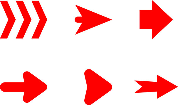 Red arrow direction icon set