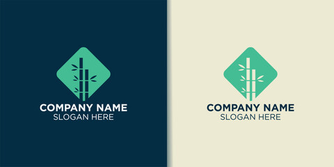 bamboo logo design vector, nature logo template
