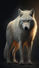 Obraz premium White Wolf, Generative AI, Illustration